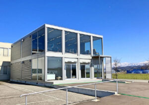 We built a temporary cremation building for disaster response within our factory.